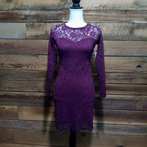 chinese dress ladies All You Have Eggplant Purple Lace Dress – Shop the Mint main image 1